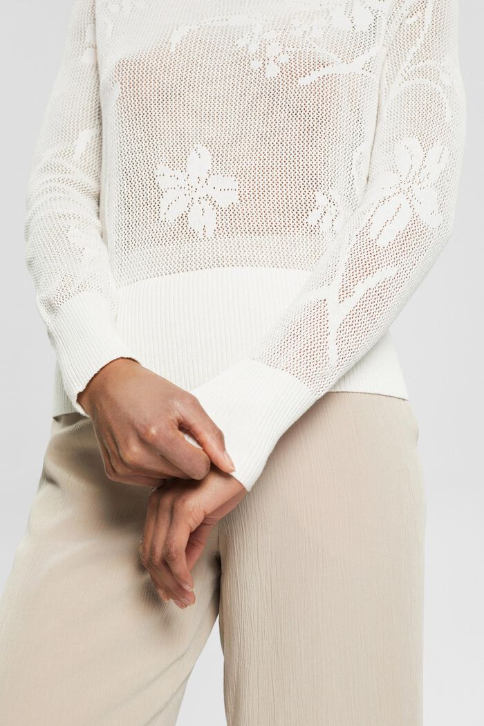 Floral pattern jumper, OFF WHITE, detail image number 2
