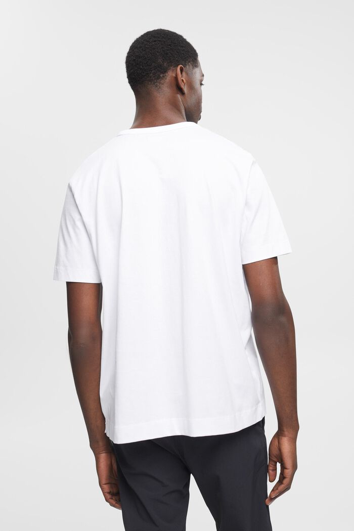 Cotton t-shirt with chest print, WHITE, detail image number 3