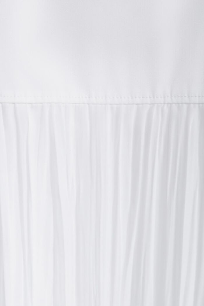 Crinkled Midi Shirt Dress, WHITE, detail image number 4