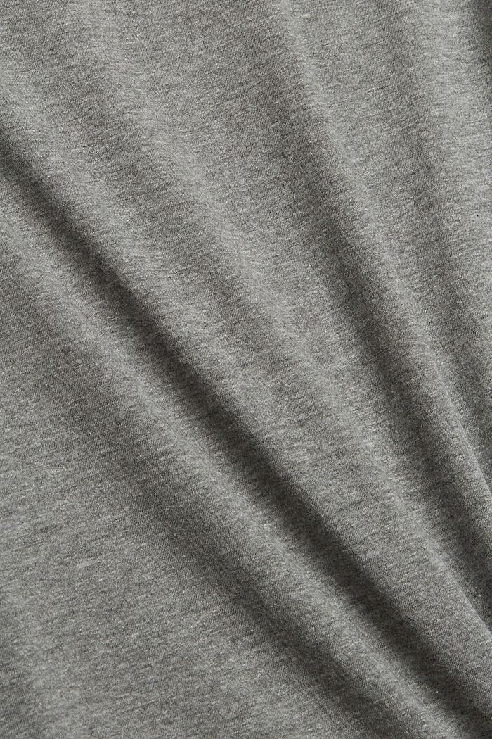 Long sleeve top with glitter, organic cotton blend, GUNMETAL, detail image number 4