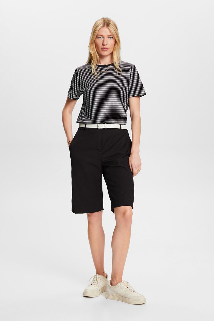 Striped T-shirt, 100% cotton, BLACK, detail image number 4