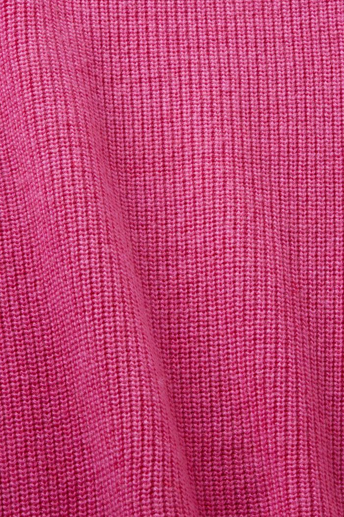 Wool Blend Rib-Knit Vest, PINK FUCHSIA, detail image number 5