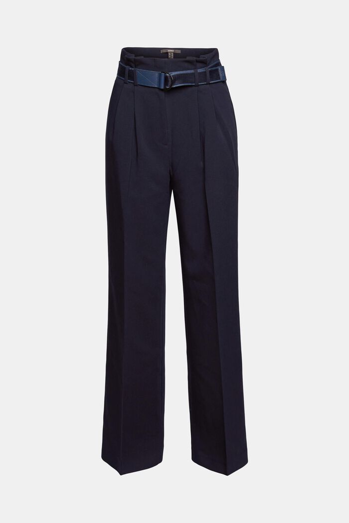 Paperbag wide-leg trousers, NAVY, detail image number 6