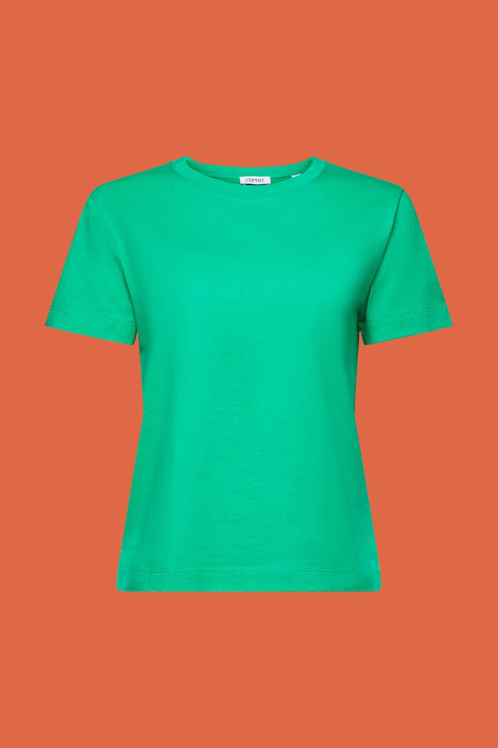 Cotton Crewneck T-Shirt, GREEN, detail image number 5