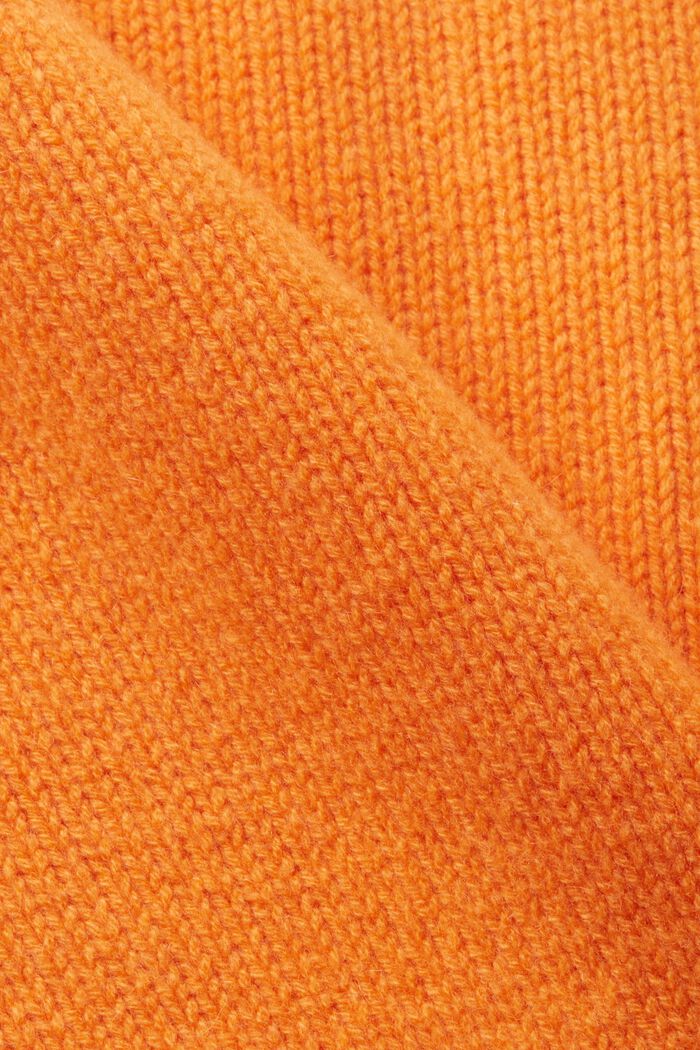 Wool Cashmere Logo Sweater, RED ORANGE, detail image number 5
