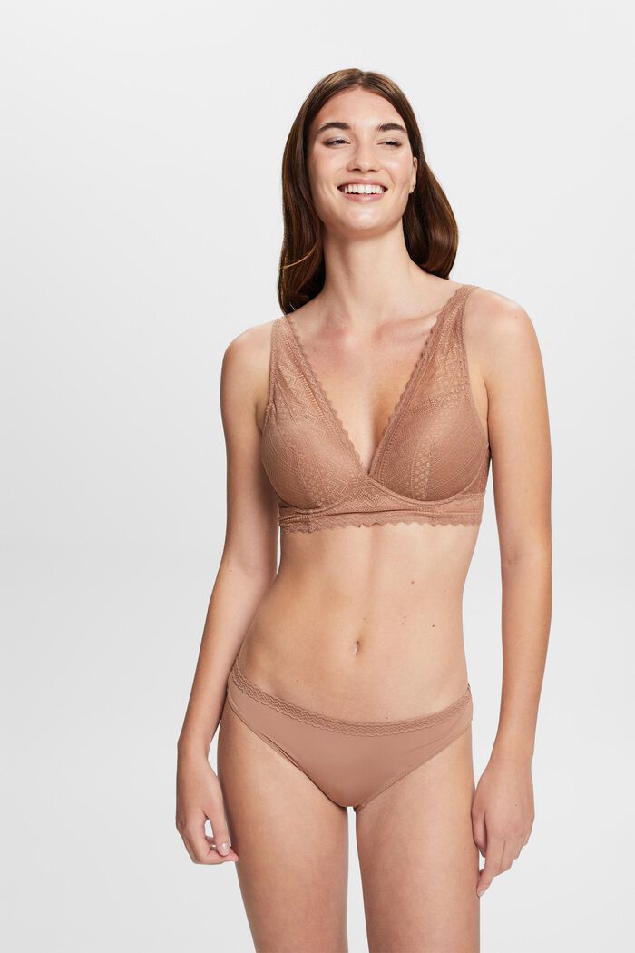 Push-Up Graphic Lace Bra, BEIGE, detail image number 0