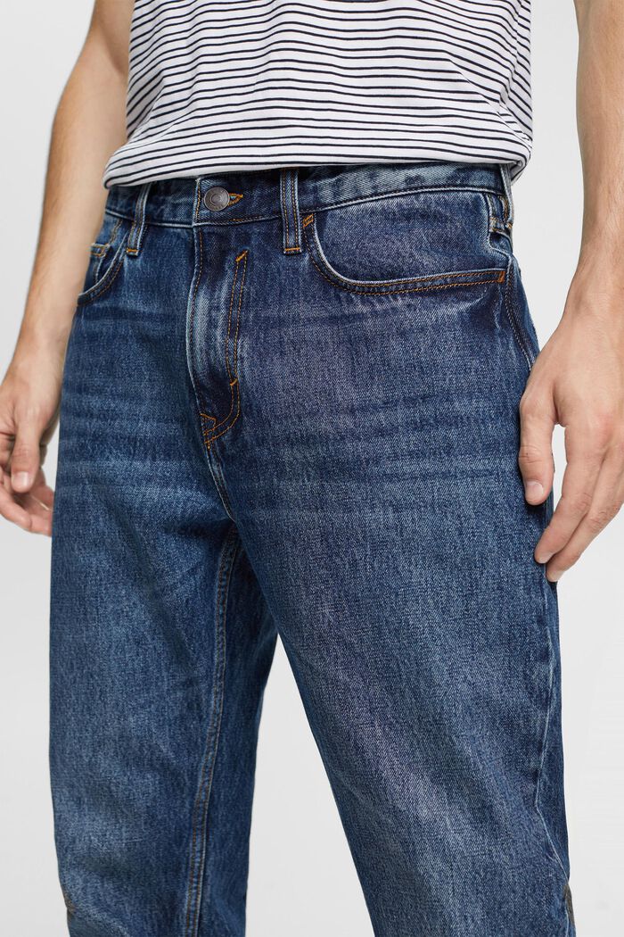 Mid-Rise Straight Jeans, BLUE DARK WASHED, detail image number 3