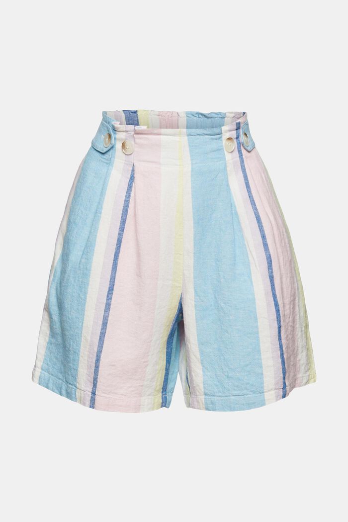 Striped shorts in blended linen, LIGHT PINK, detail image number 3