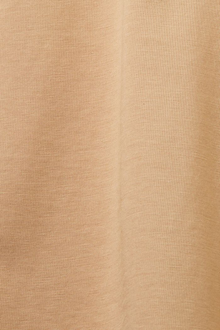 Pima Cotton-Jersey Crewneck T-Shirt, BEIGE, detail image number 5