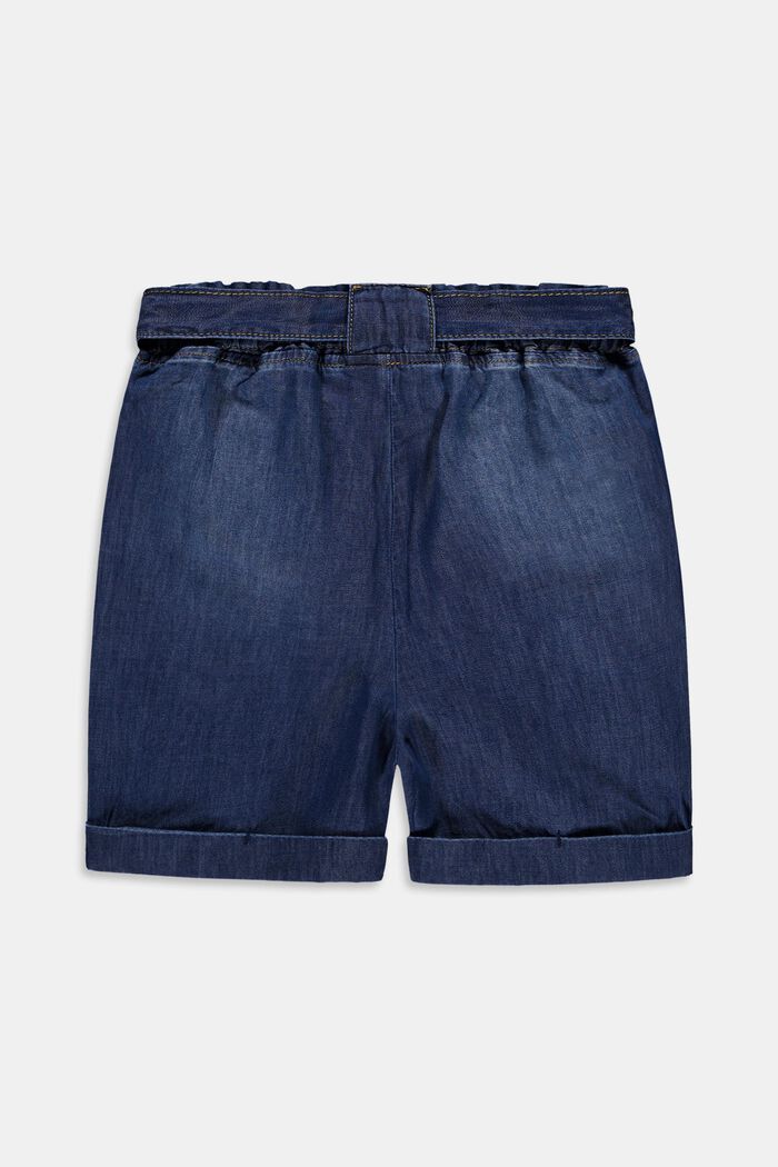 Paper bag shorts with belt, BLUE MEDIUM WASHED, detail image number 1