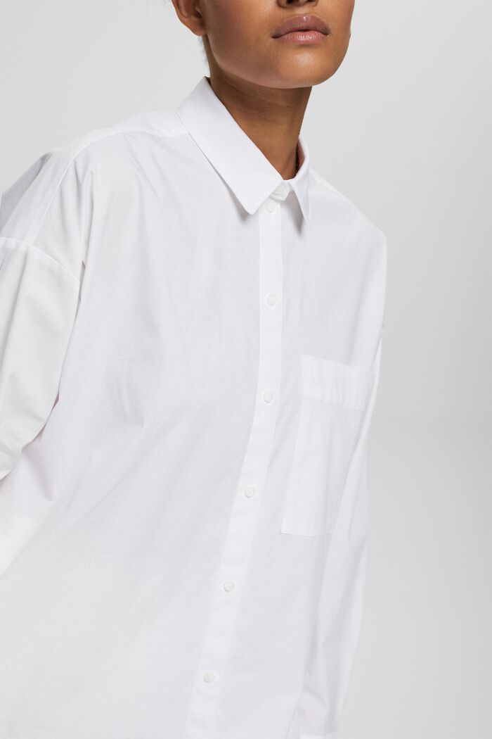Oversized shirt blouse, WHITE, detail image number 0
