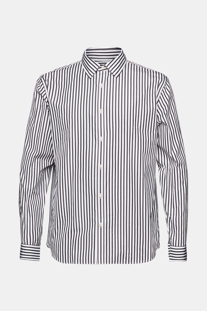 Striped Poplin Shirt, BLACK, detail image number 6