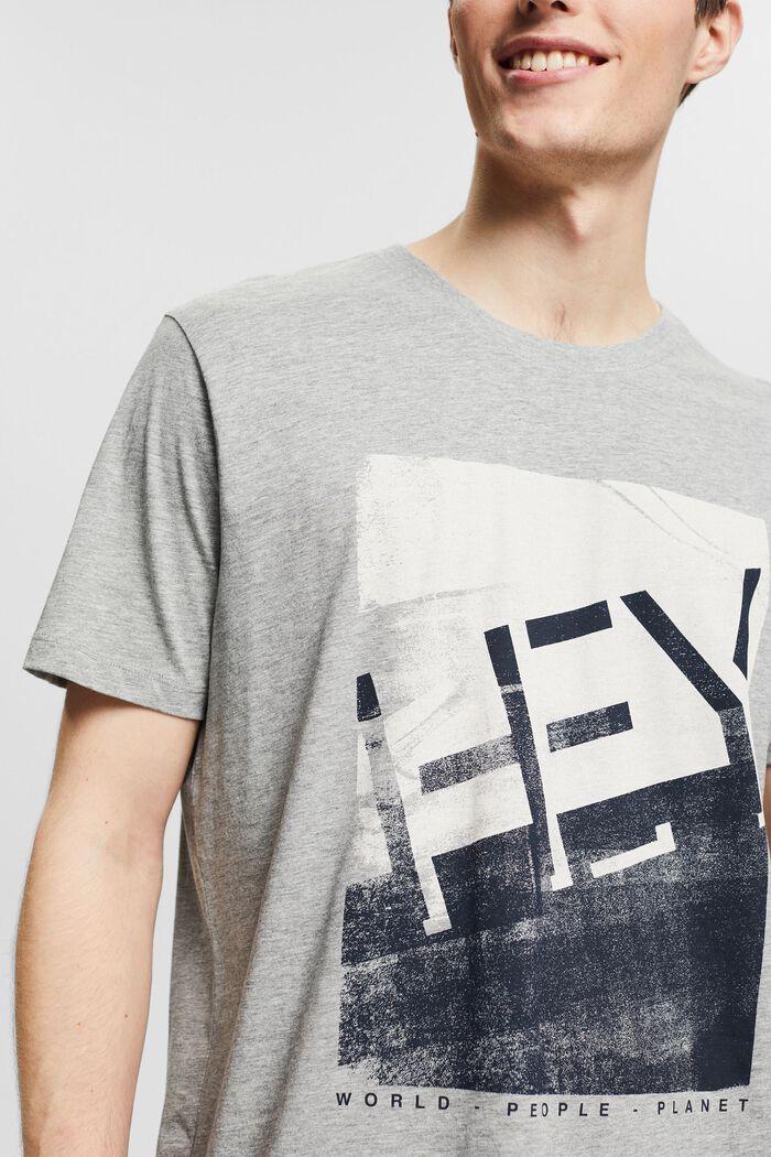 Jersey T-shirt with a statement print, MEDIUM GREY, detail image number 1