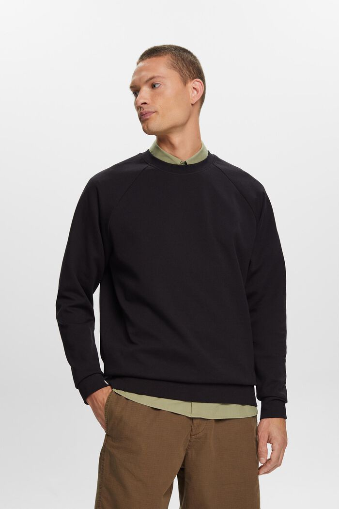 Basic sweatshirt, cotton blend, BLACK, detail image number 0