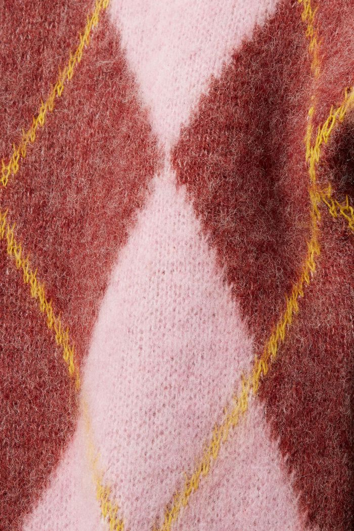Argyle wool blend jumper, LIGHT PINK, detail image number 1