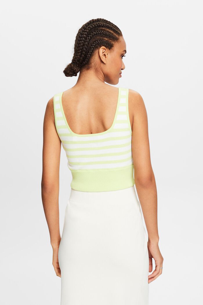 Striped Cropped Sweater Tank Top, BRIGHT YELLOW, detail image number 2