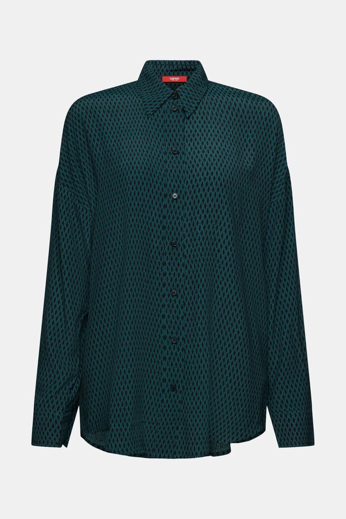 Printed Button Down Shirt, EMERALD GREEN, detail image number 6