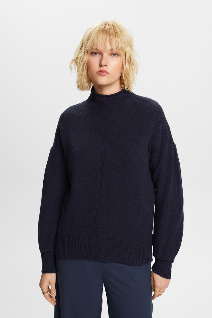 Mockneck Sweater, NAVY, detail image number 1