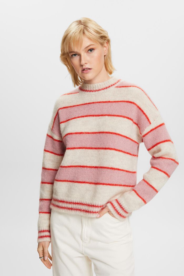 Wool-Mohair Blend Sweater, CREAM BEIGE, detail image number 4