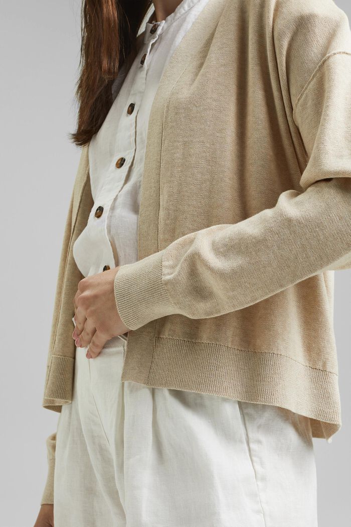 Open cardigan made of 100% organic cotton, BEIGE, detail image number 2