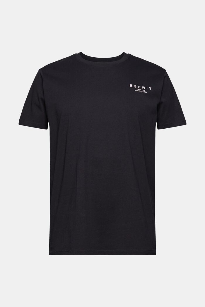 Jersey T-shirt with a logo print, BLACK, overview