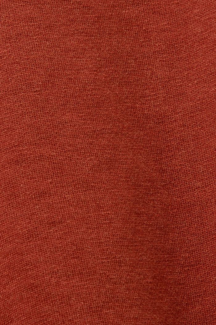 Cropped t-shirt with pleats, TERRACOTTA, detail image number 5