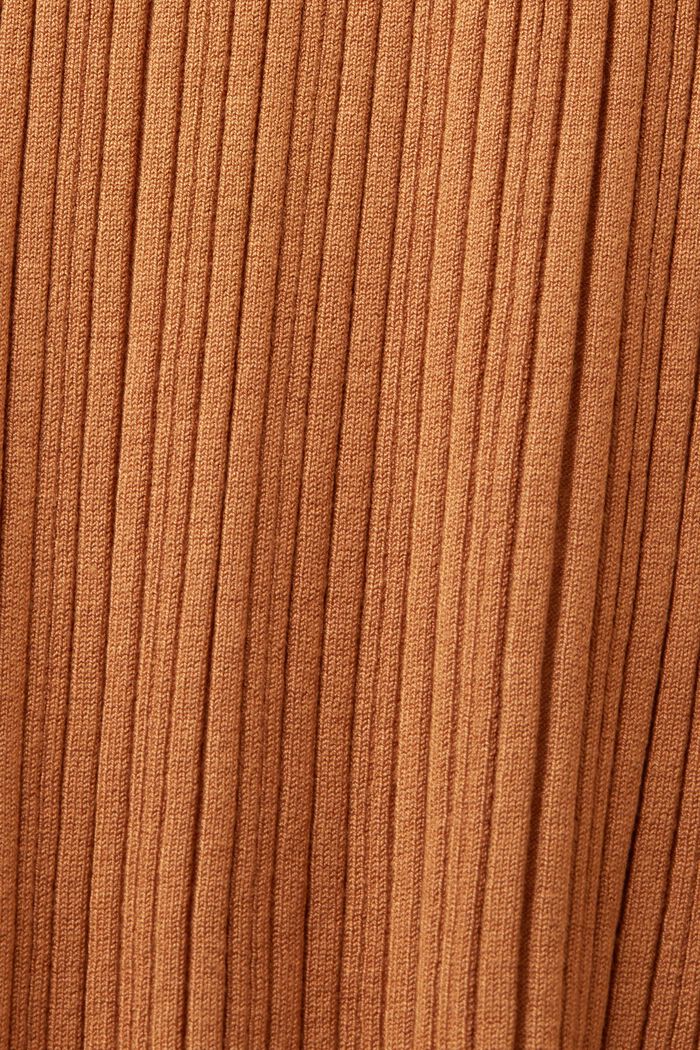 Ribbed Knit Midi Skirt, CARAMEL, detail image number 5
