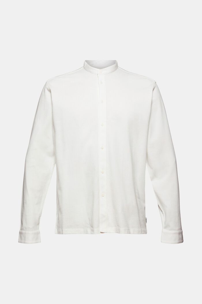 Piqué long sleeve top, mercerised organic cotton