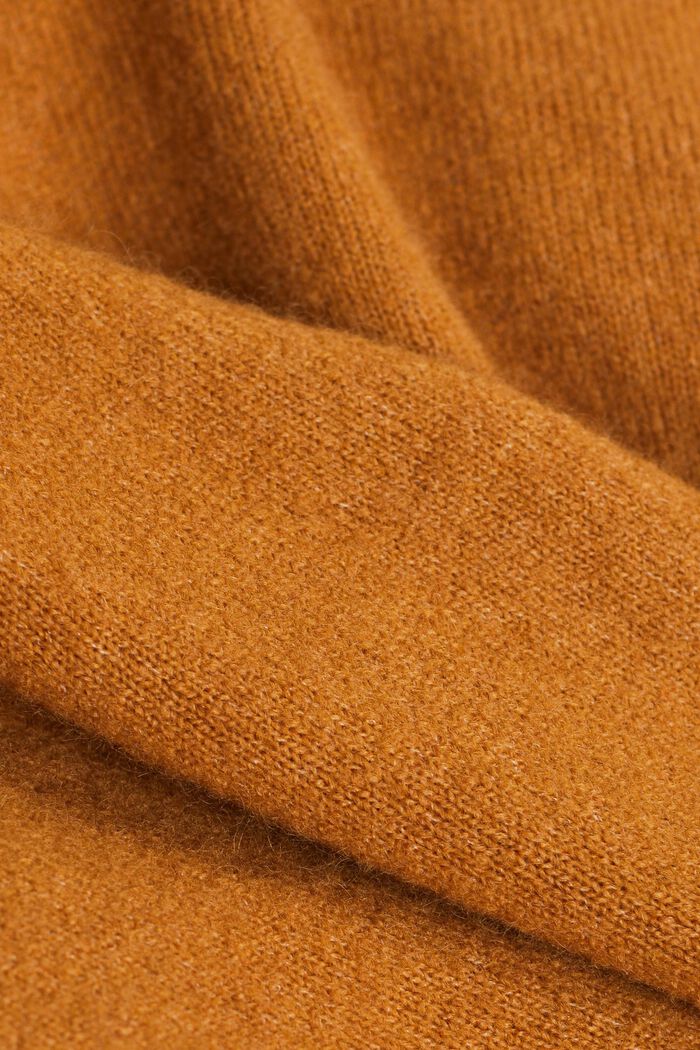 Wool Blend Turtleneck Sweater, CARAMEL, detail image number 6