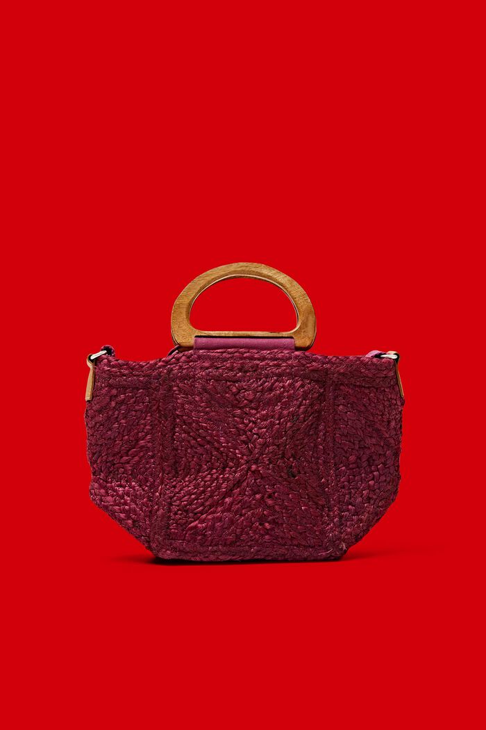 Woven Jute Tote, BORDEAUX RED, detail image number 0