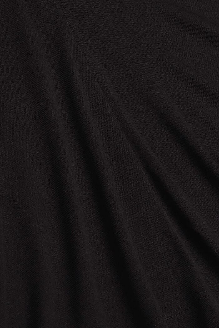 Long sleeve top with frills, LENZING™ ECOVERO™, BLACK, detail image number 4