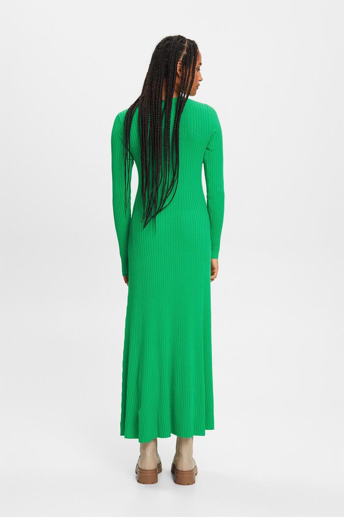 Rib-Knit Maxi Dress, GREEN, detail image number 4