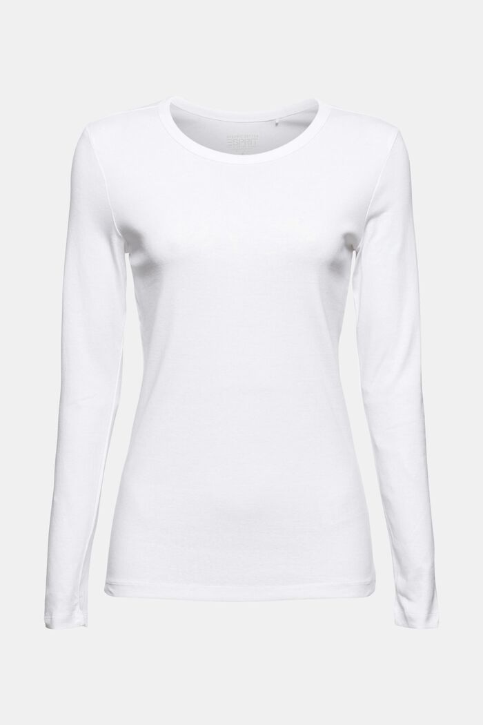 Long sleeve top, WHITE, detail image number 0