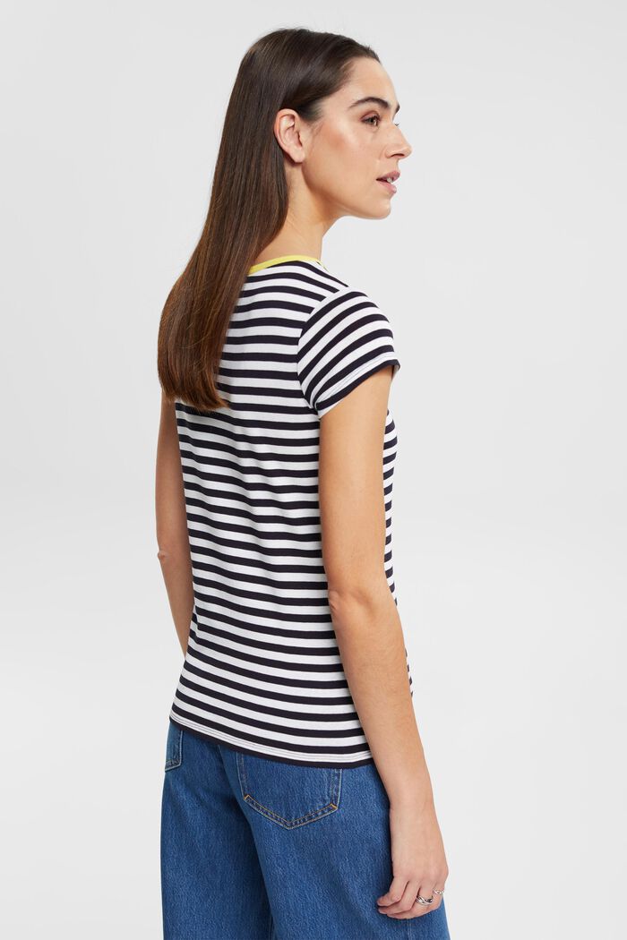 Striped t-shirt with capped sleeves, NAVY, detail image number 3