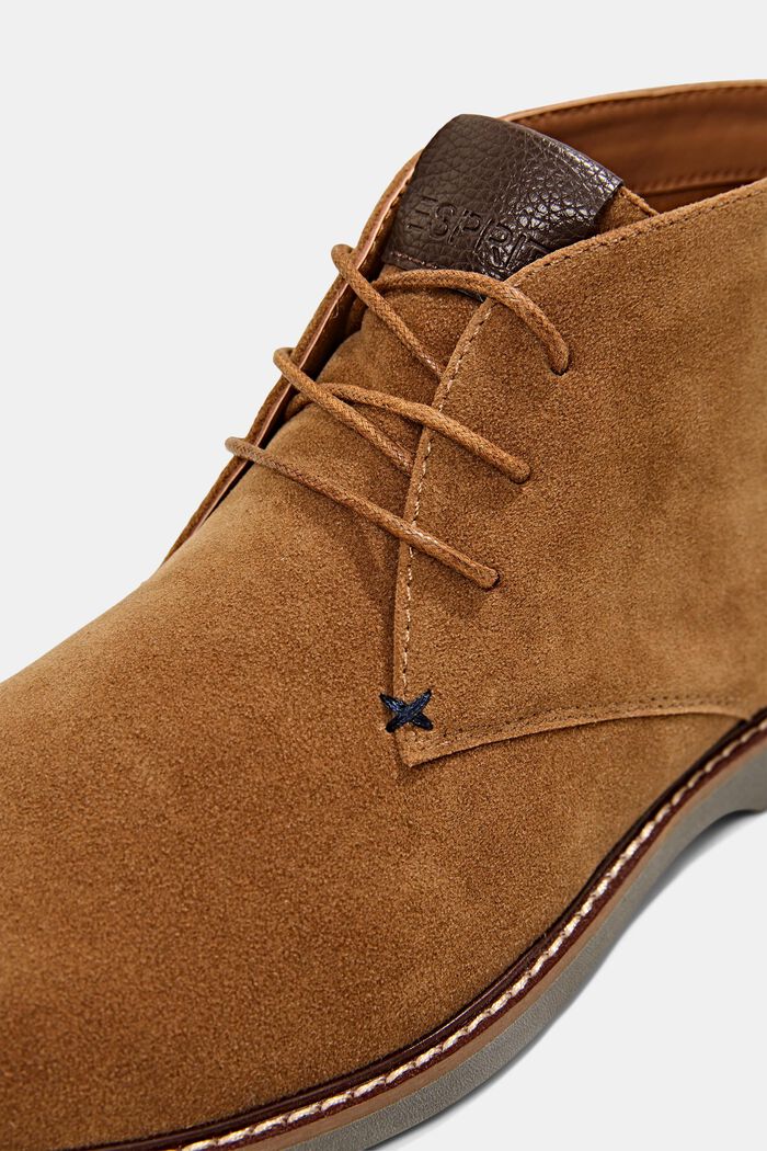 Lace-up boots in faux suede, CARAMEL, detail image number 4