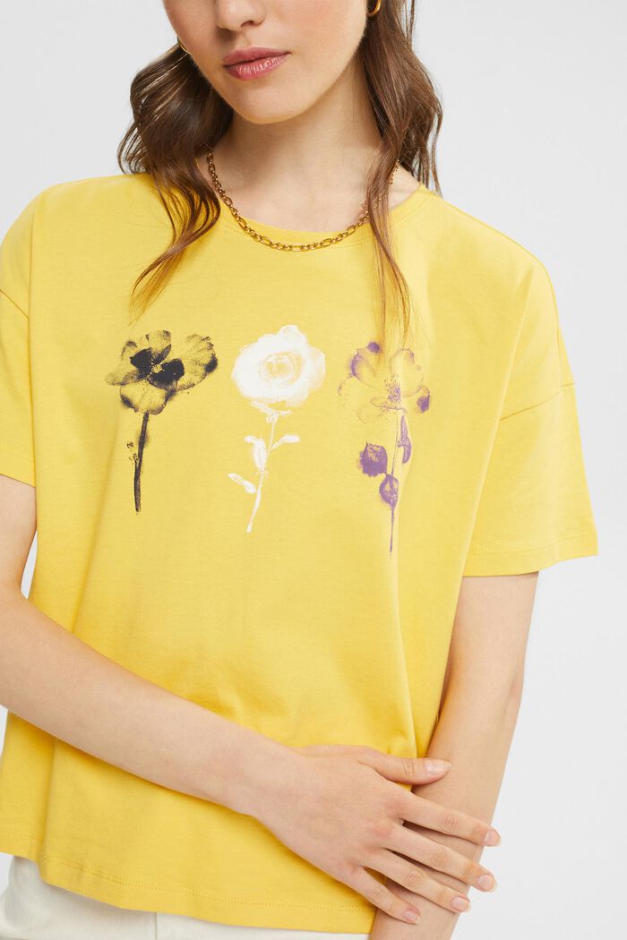 T-shirt with print, YELLOW, detail image number 0