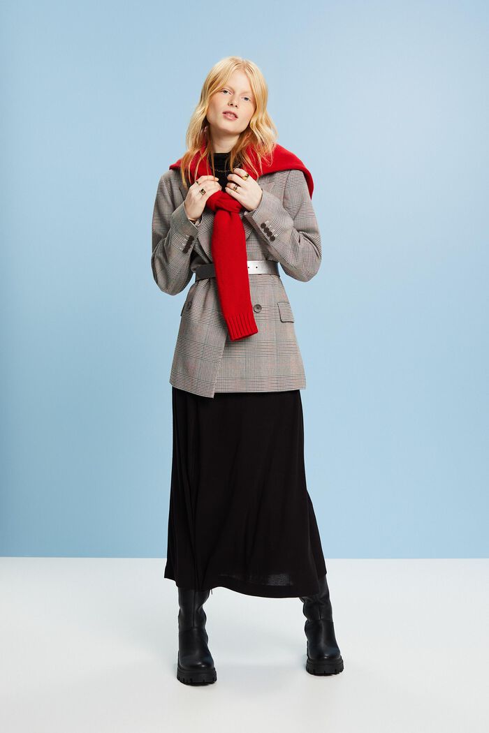 Knit Turtleneck Maxi Dress, BLACK, detail image number 0