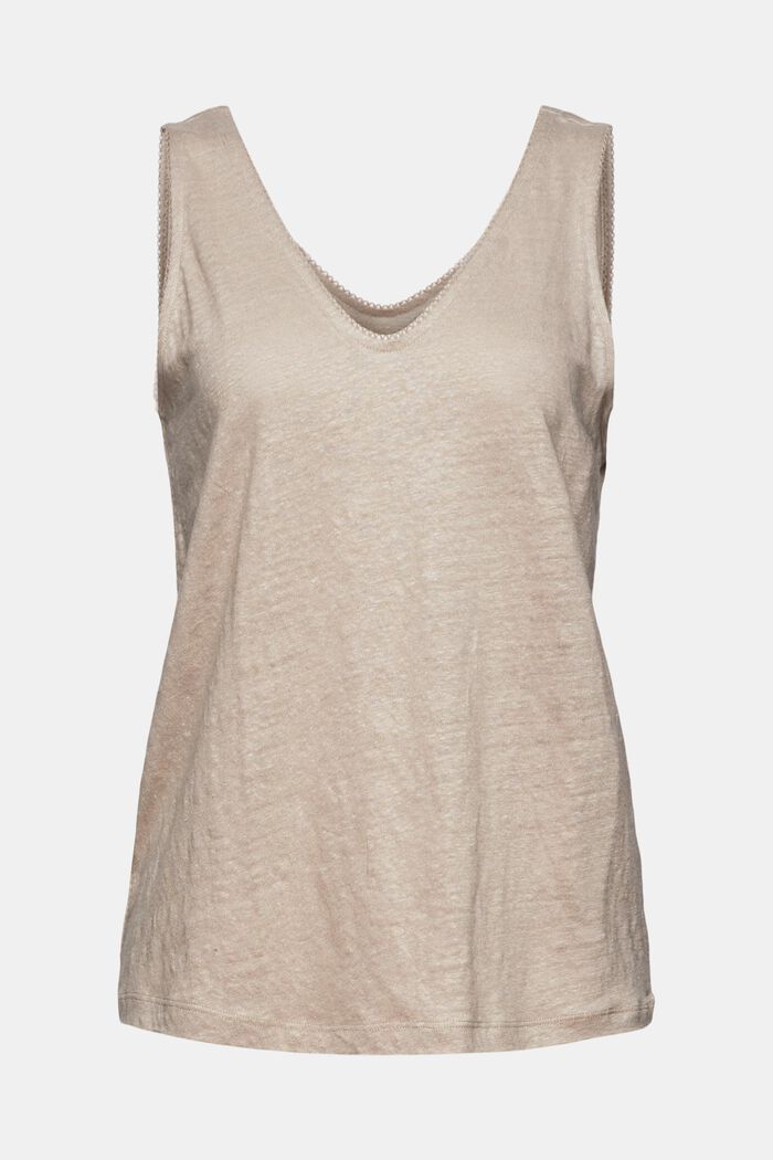 Linen top, LIGHT TAUPE, overview