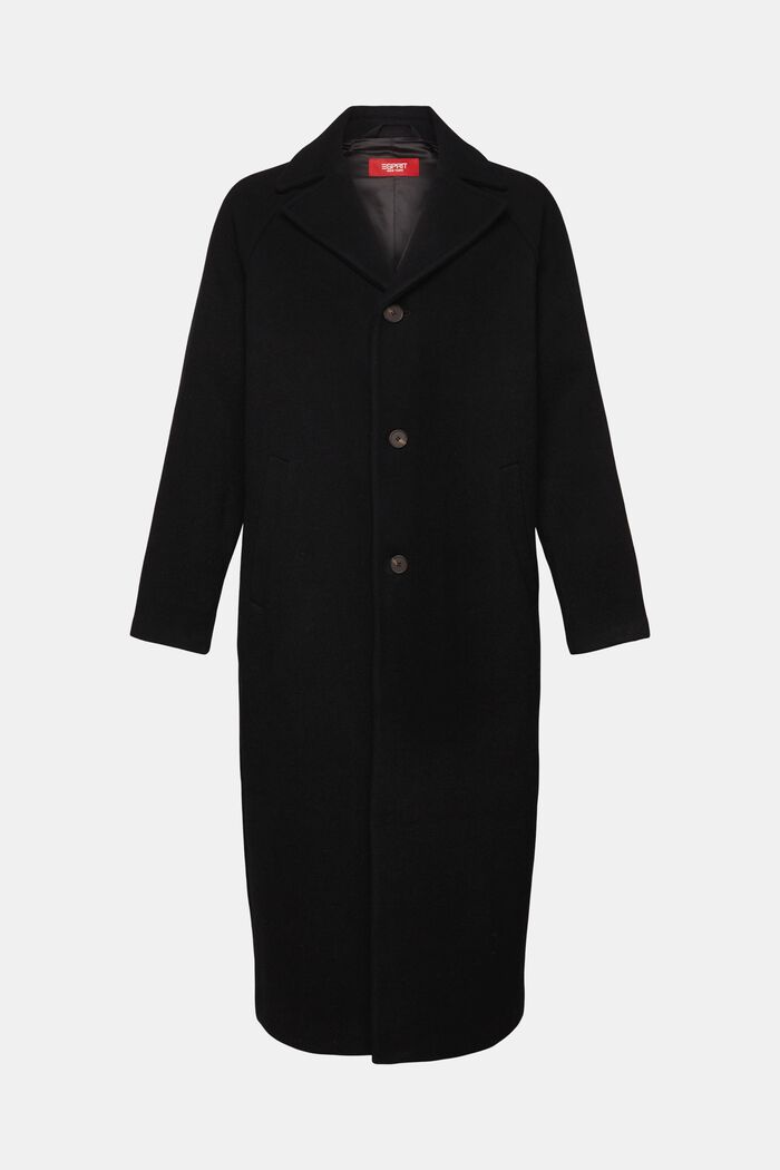 Wool Blend Coat, BLACK, detail image number 6