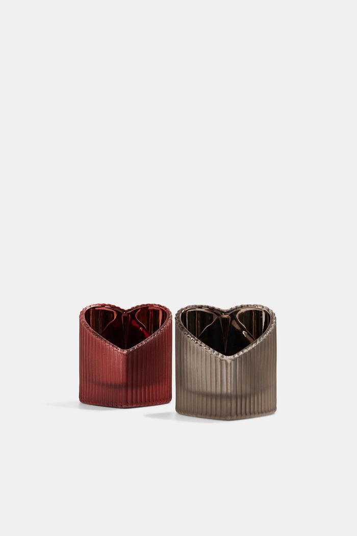 Set of 2 heart-shaped candle jars