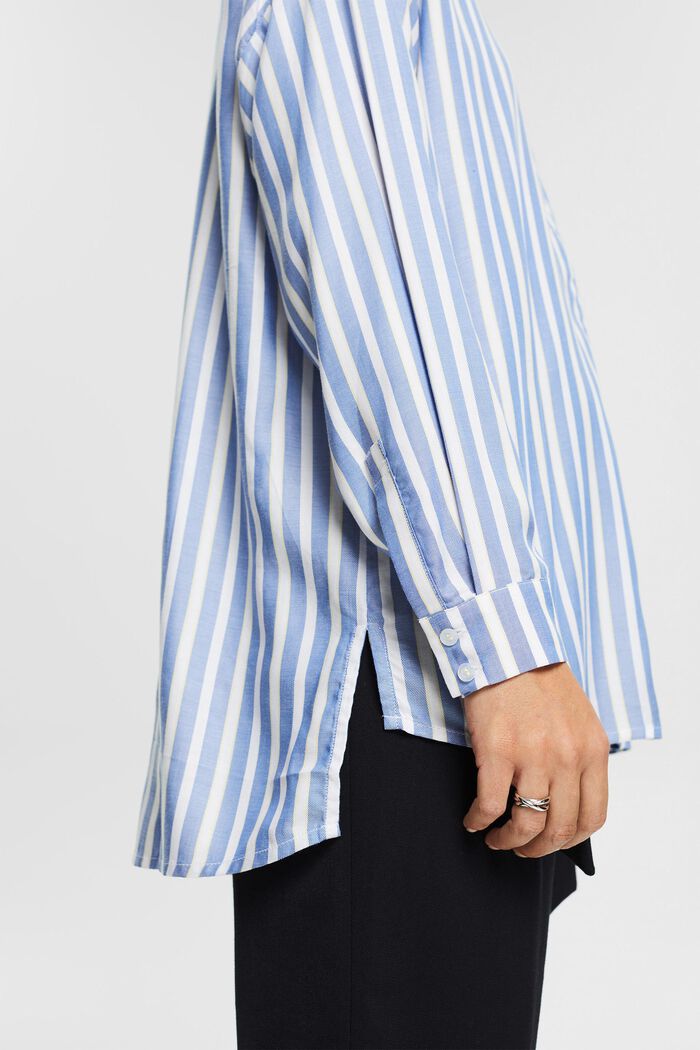 Containing TENCEL™: striped oversized blouse, LIGHT BLUE, detail image number 2