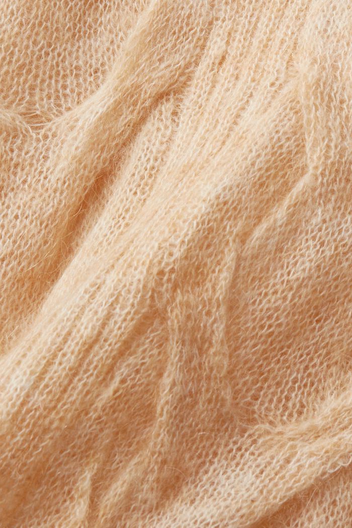Cable-Knit Mohair-Blend Turtleneck, DUSTY NUDE, detail image number 5