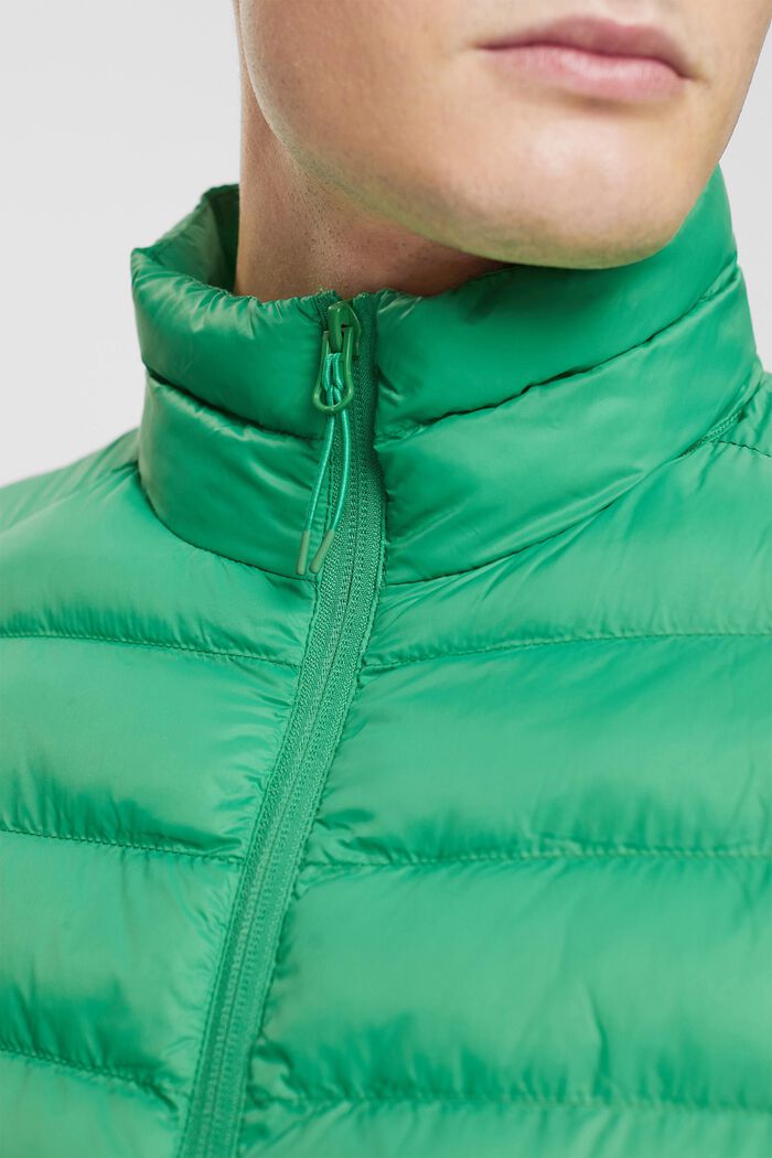 Quilted jacket with high neck, GREEN, detail image number 0