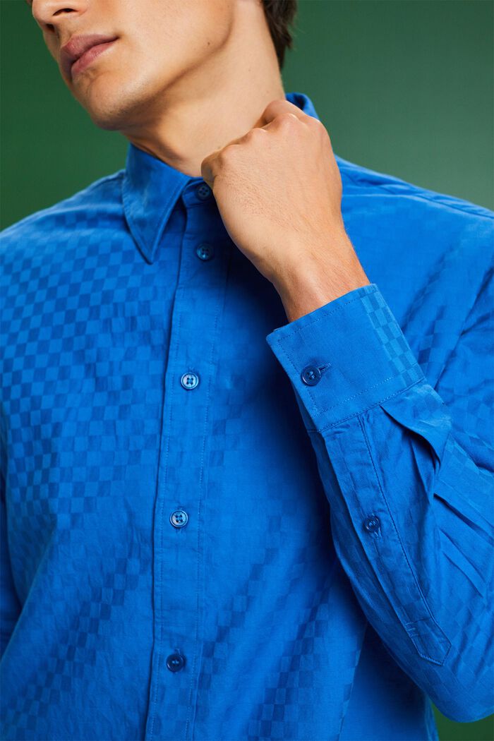 Cotton Jacquard Shirt, BRIGHT BLUE, detail image number 2