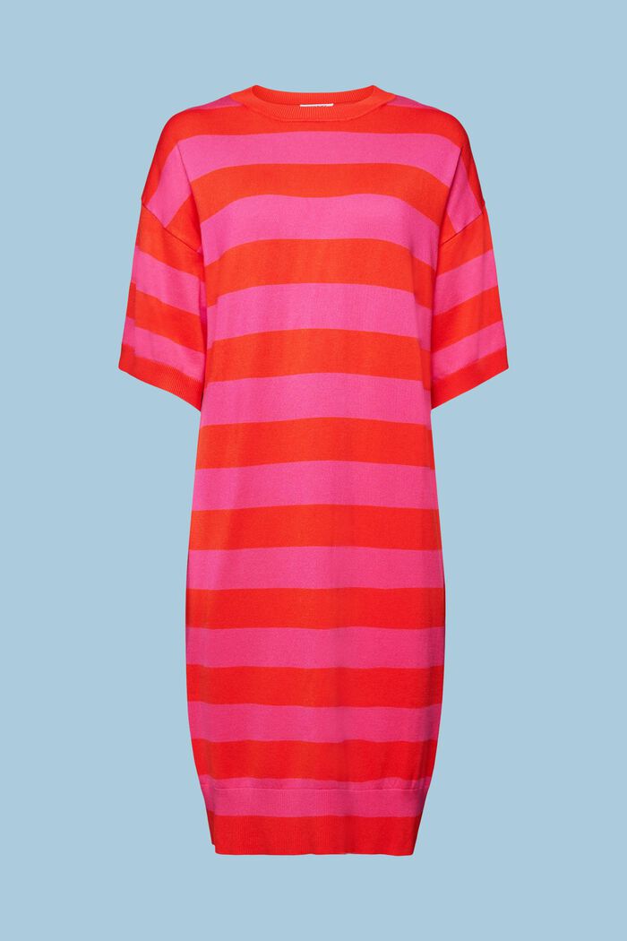 Oversized Striped Knit Dress, RED, detail image number 6