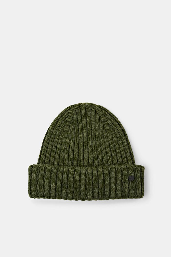 Ribbed beanie, EMERALD GREEN, detail image number 0