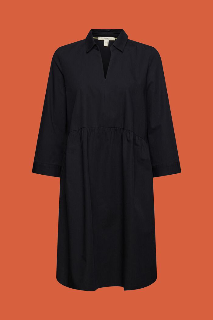 Organic Cotton A-Line Dress, BLACK, detail image number 5