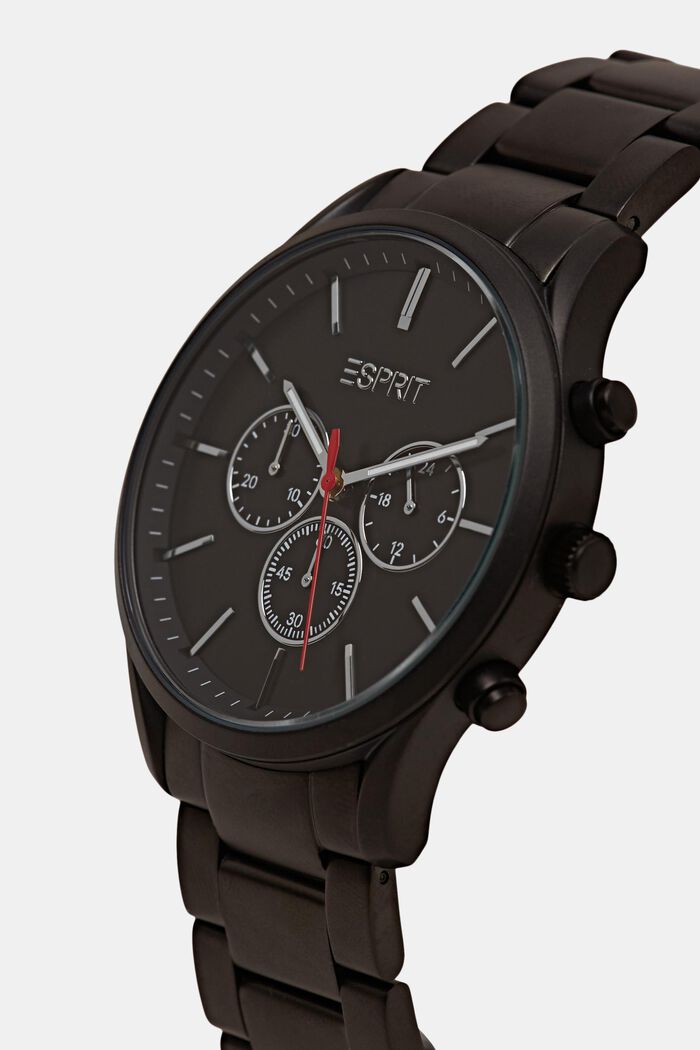 Stainless-steel chronograph with a link bracelet, BLACK, detail image number 1