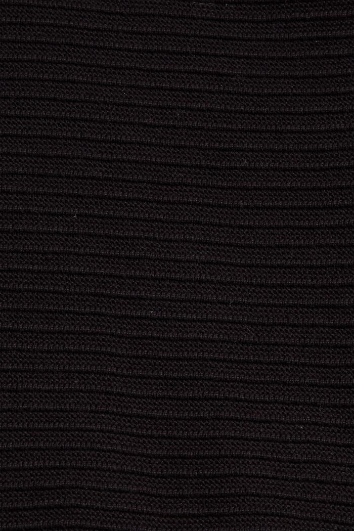 Jumper with a ribbed texture, organic cotton, BLACK, detail image number 4
