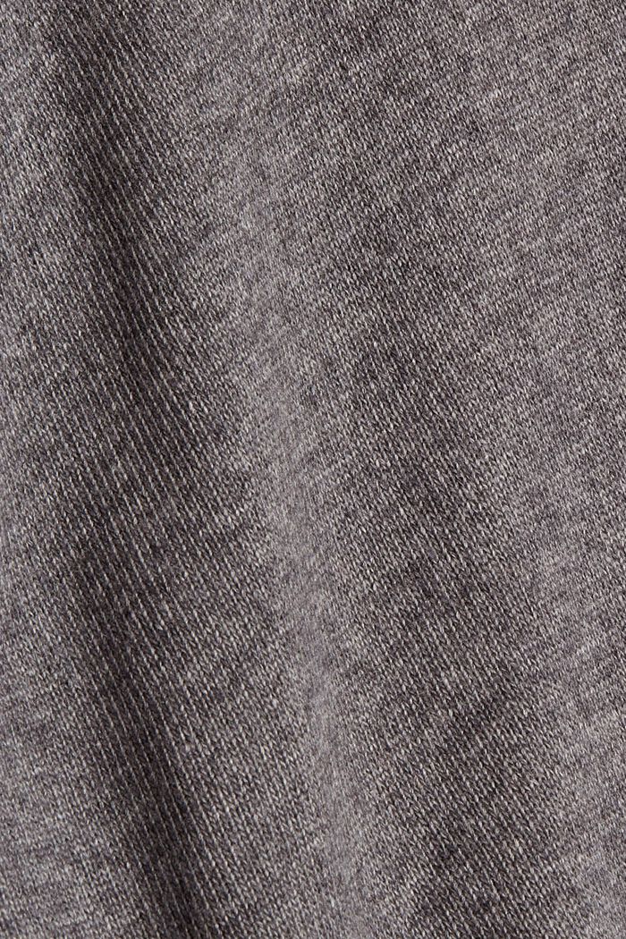 Blended cashmere jumper with a hood, MEDIUM GREY , detail image number 4